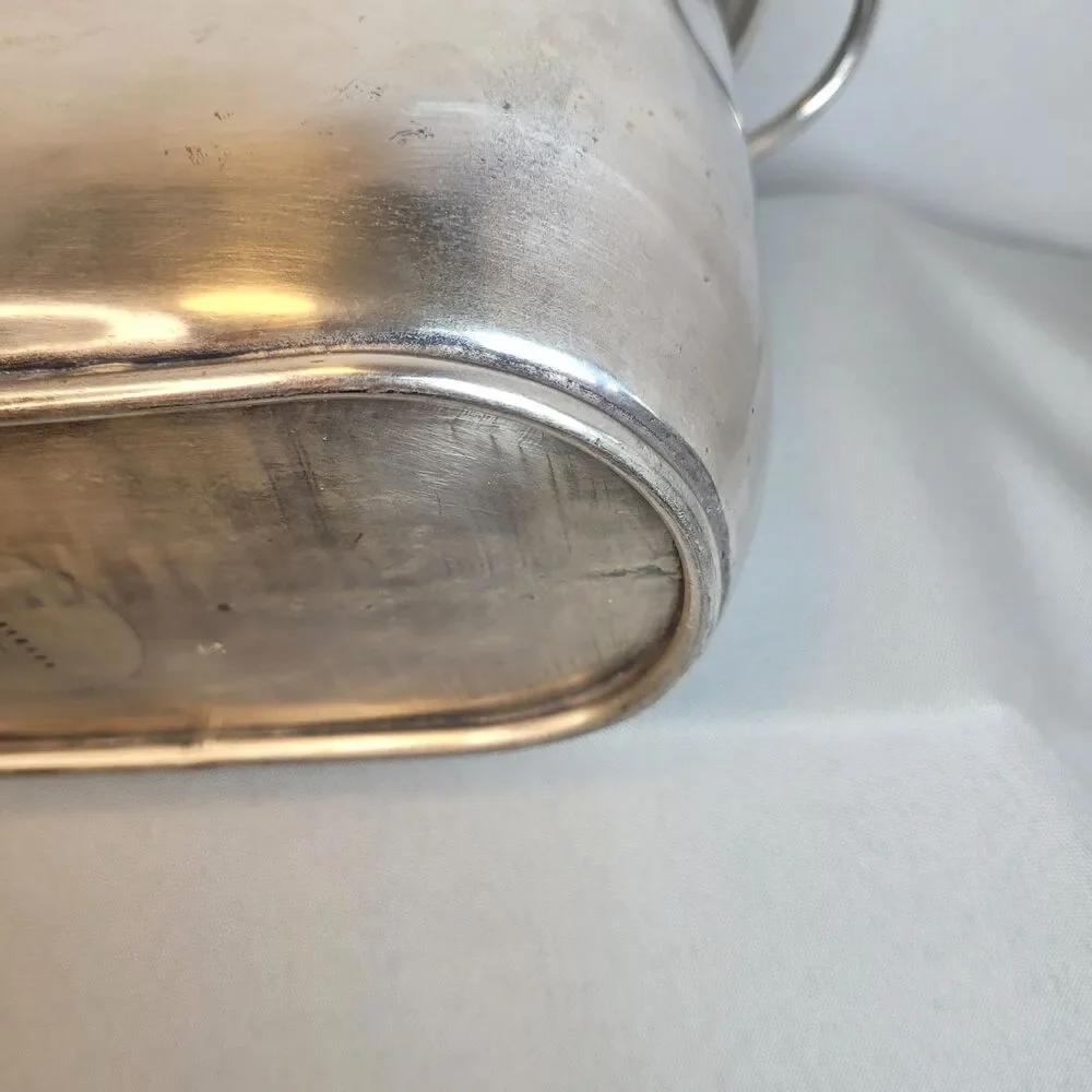 Vintage Pottery Barn Pewter Wine Bottle Champagne Chiller Holder Ice Bucket